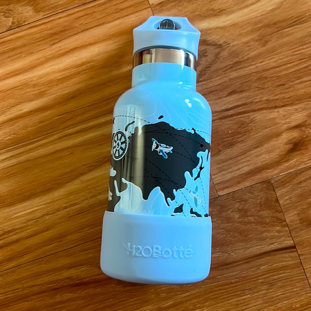 H2OBotté Kids Water Bottle for School - 12oz (Straw Lid), Reusable, leakproof